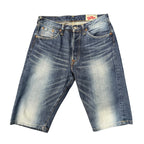 Evisu Blue/Cream Denim Shorts (32)