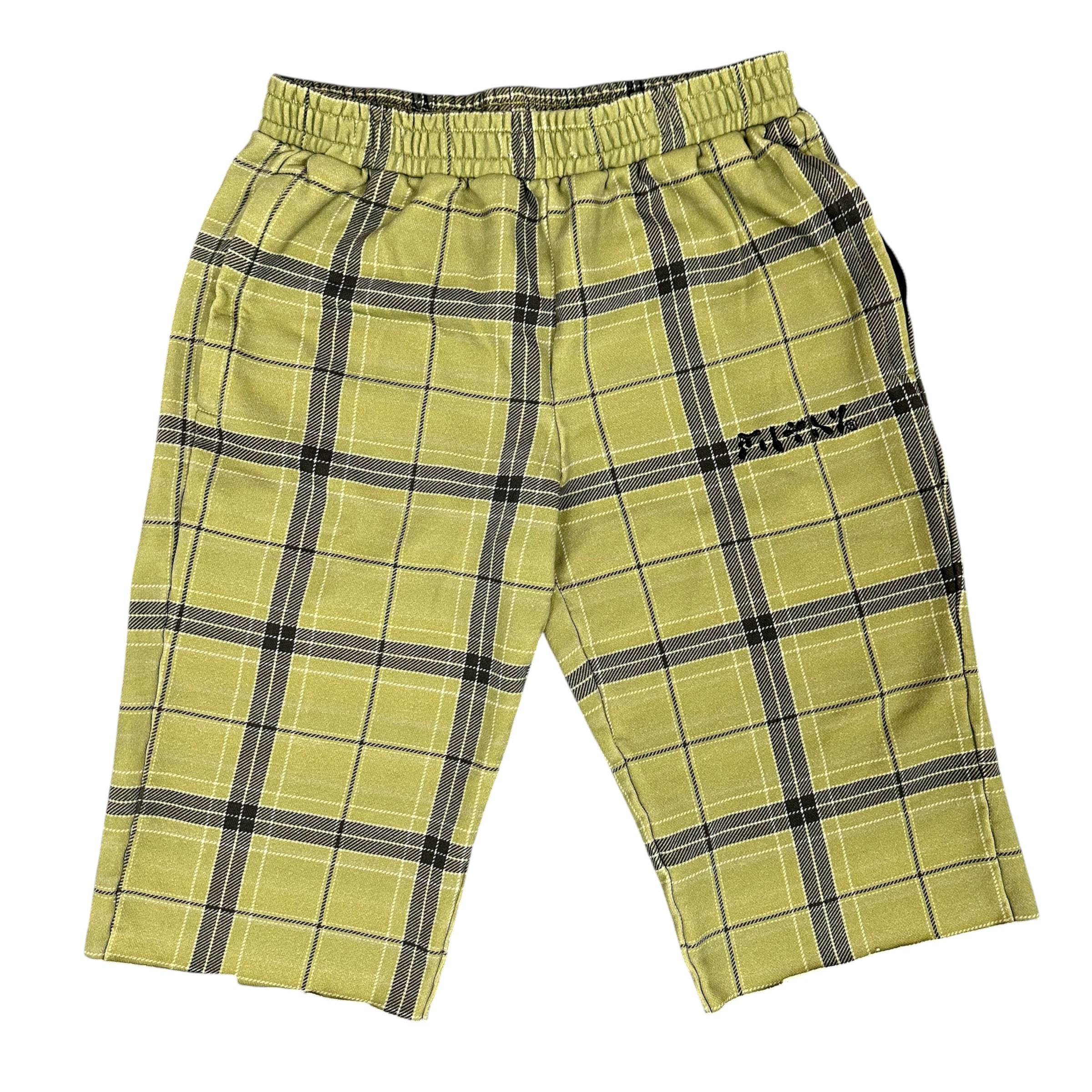 Filthy Project Green Plaid Sweat Shorts