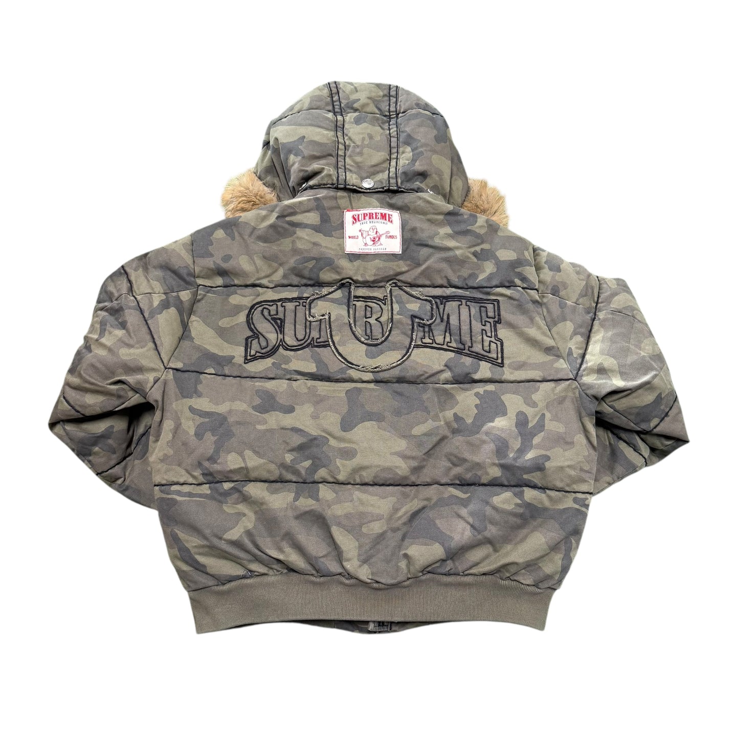 Brand New Supreme X True Religion Puffer Jacket Green