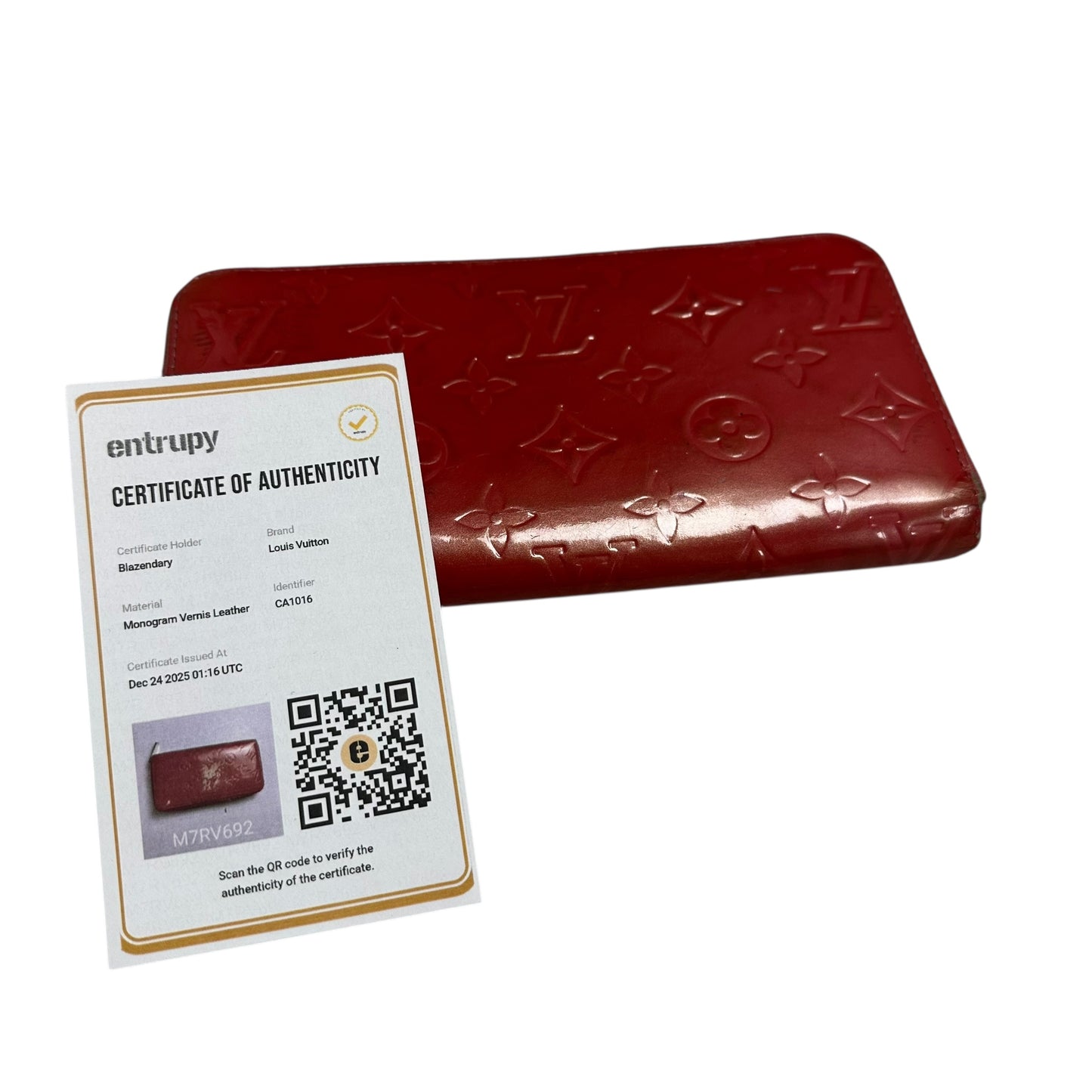 Louis Vuitton Red Vernis Leather Wallet