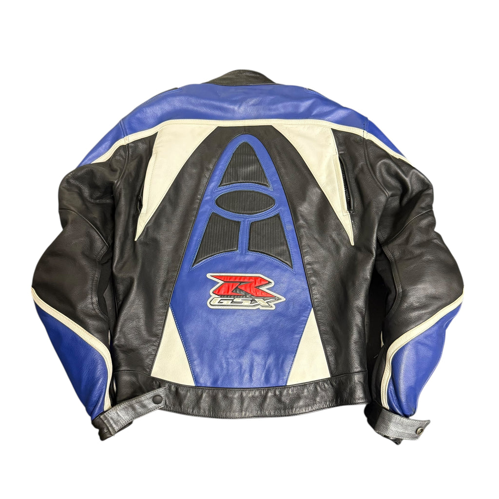 Suzuki Blue Leather Moto Jacket