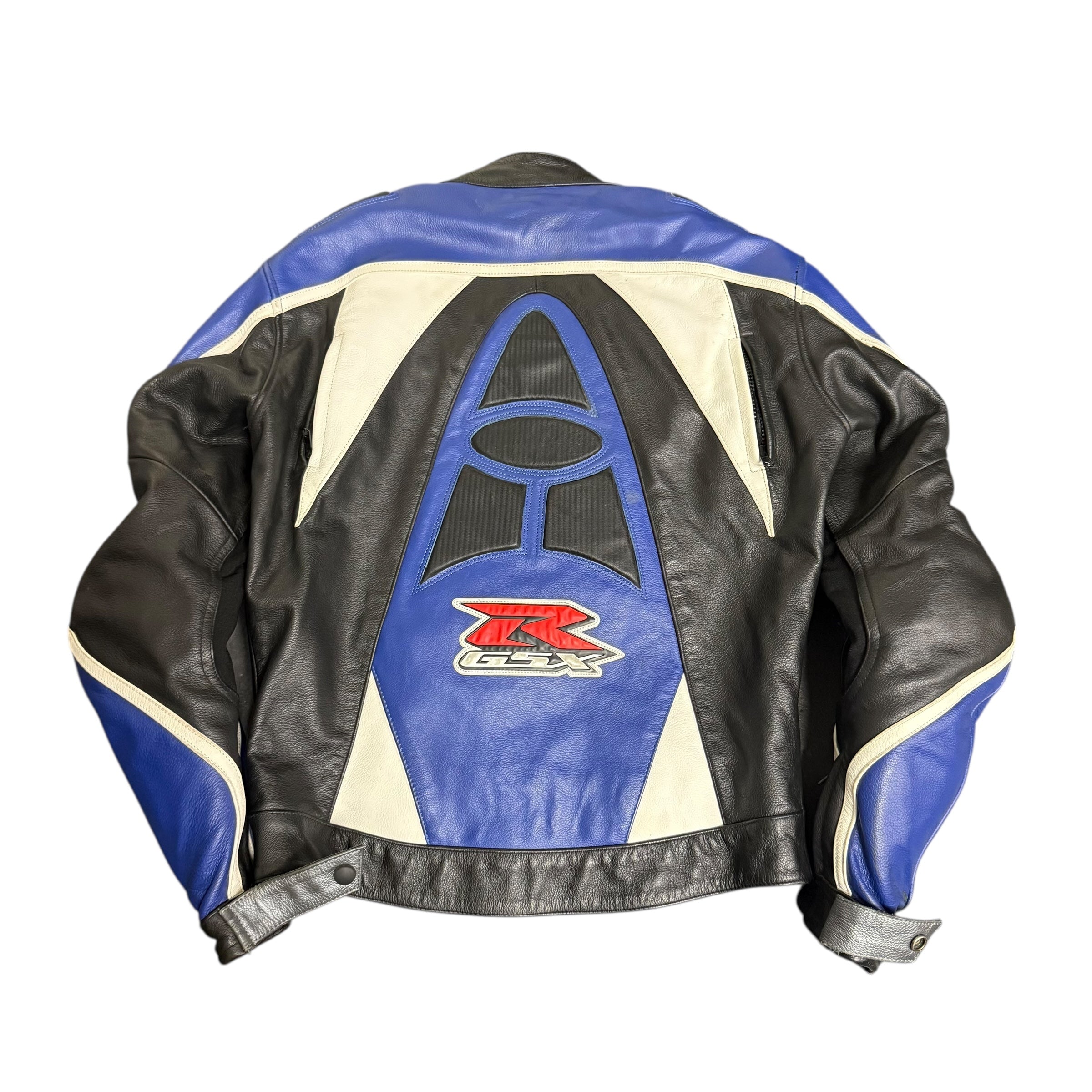 Suzuki Blue Leather Moto Jacket