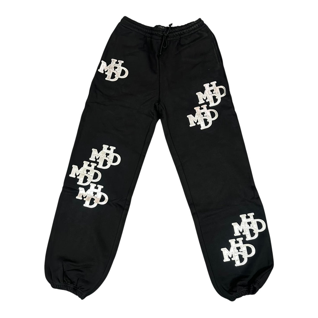 NEW HMDD Black/Silver Patch Sweatpants