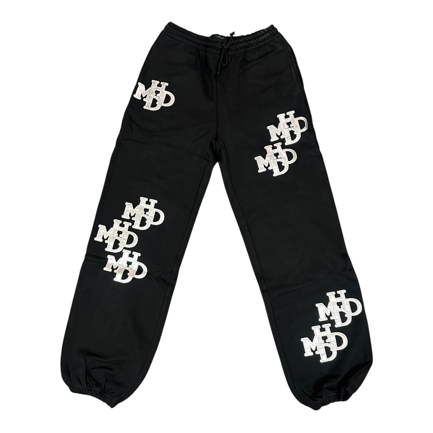 NEW HMDD Black/Silver Patch Sweatpants