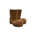 Balenciaga Alaska Fur Low Boot Brown/White