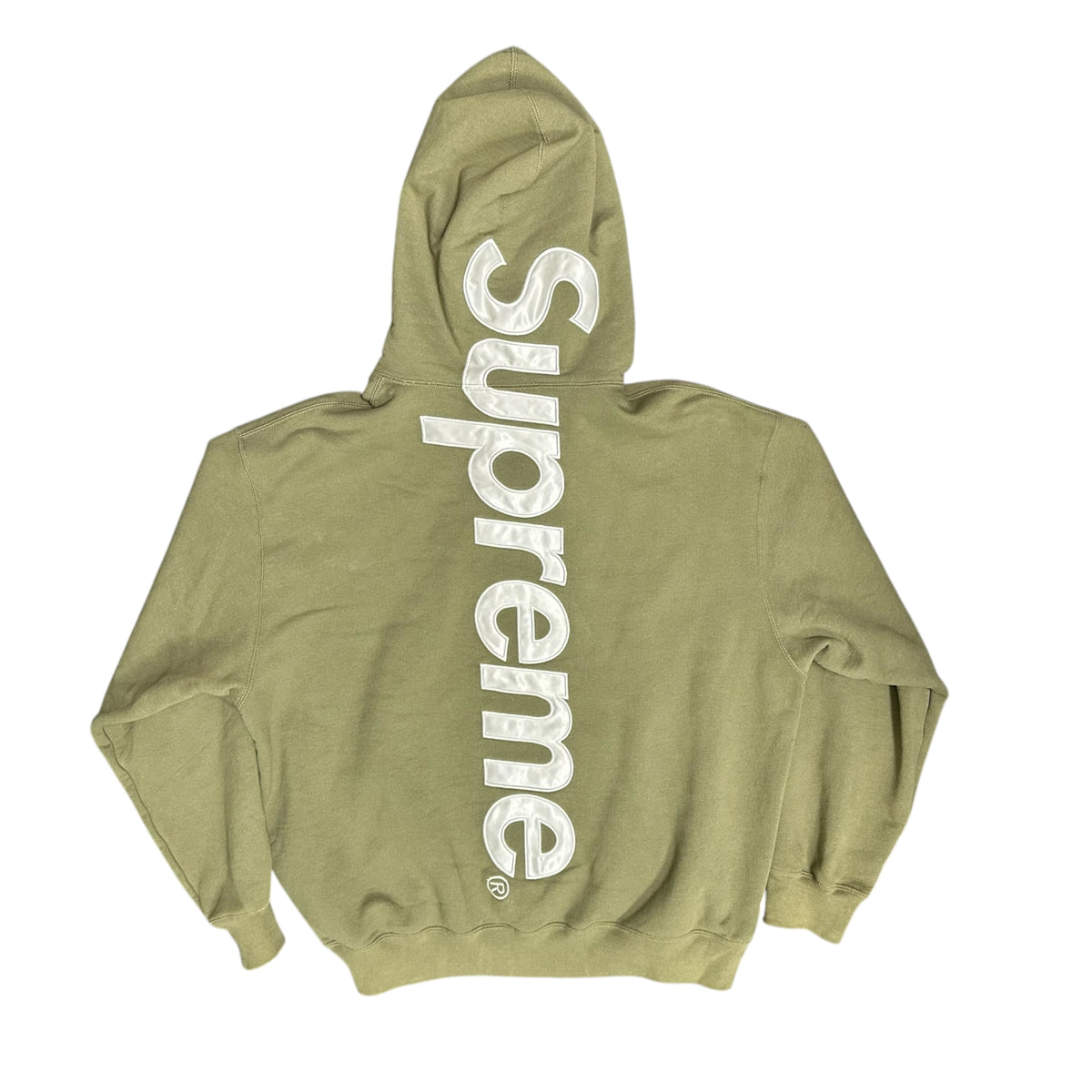 NEW Supreme Satin Appliqué Hooded Sweatshirt ‘Olive’