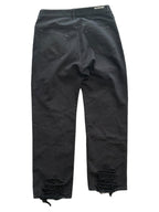 Black Balenciaga Wide Leg Distressed Denim