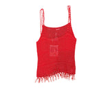 Joanna Beaded Crochet Top Red FDWMNS