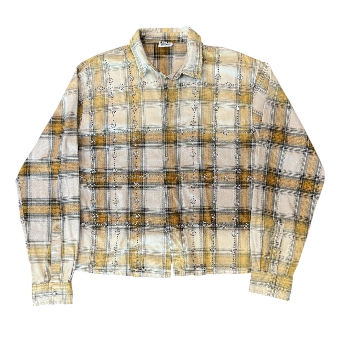 Vale Lives Cream/Yllw Rhinestone Flannel