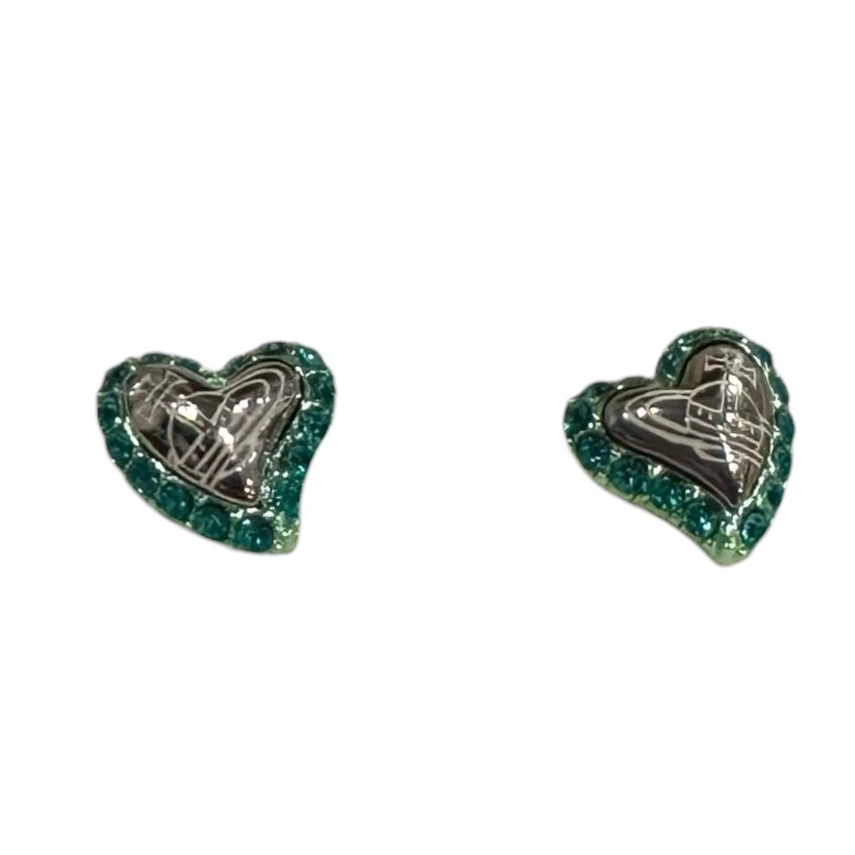 Vivienne Westwood Heart Green/Blue Earrings