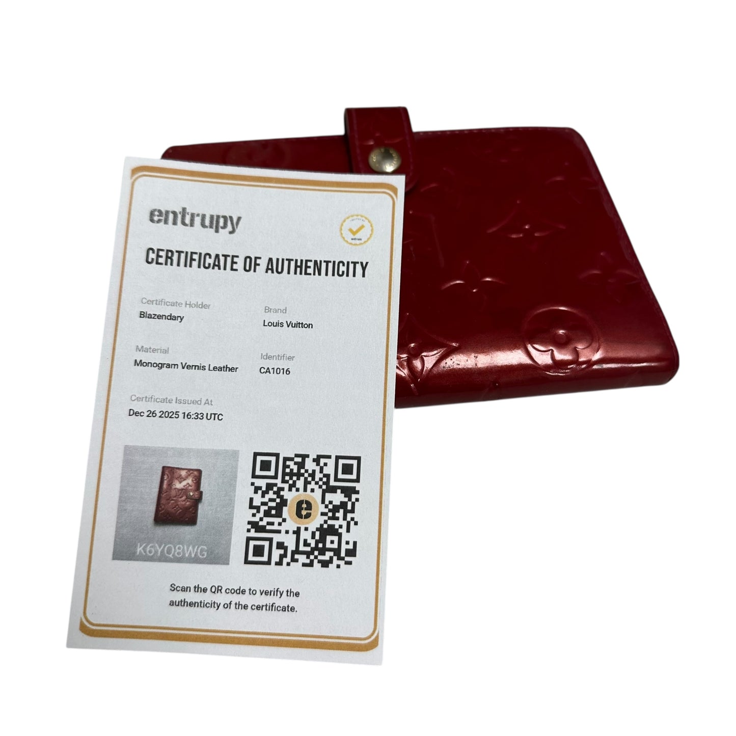 Louis Vuitton Red Vernis French Wallet