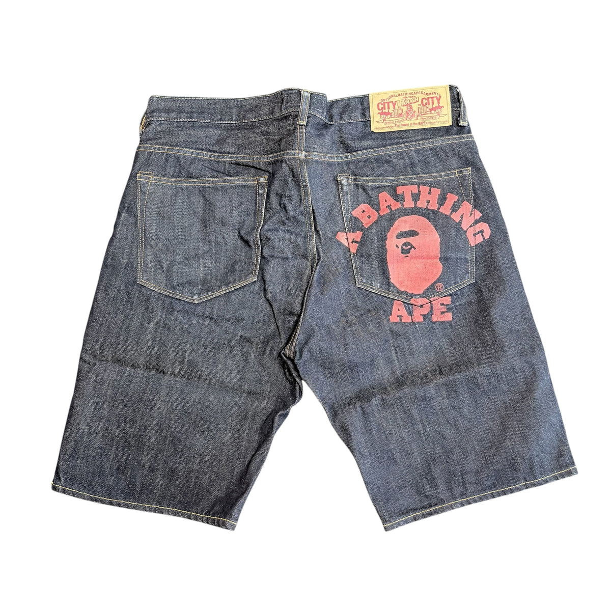 Bape Ape Denim/Red Shorts