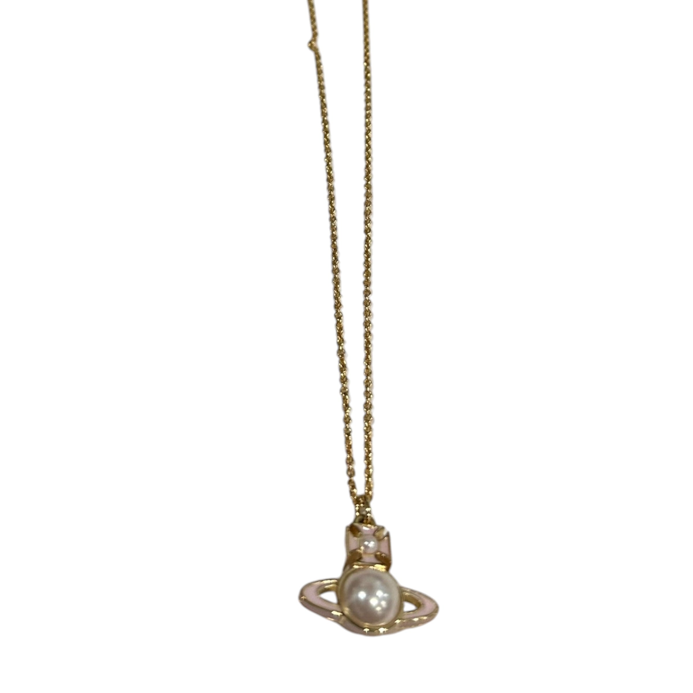 Vivienne Westwood Gold Pink Orb Pearl Necklace