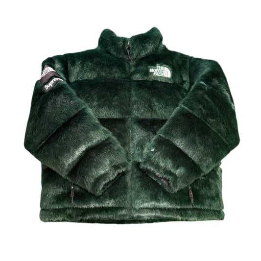 Supreme x North Face Green Fur Puffer Jacket