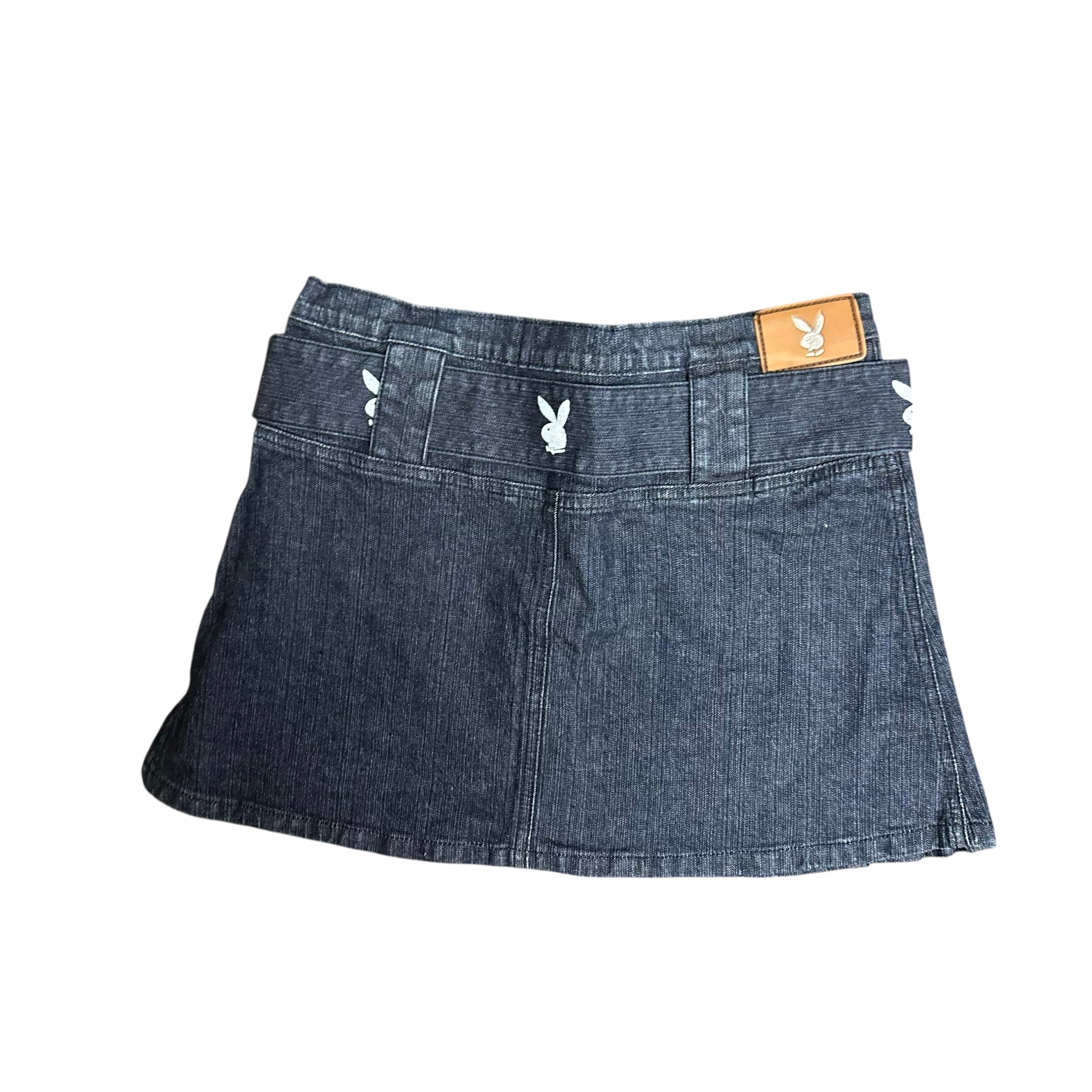 Playboy Belt Denim Skirt.