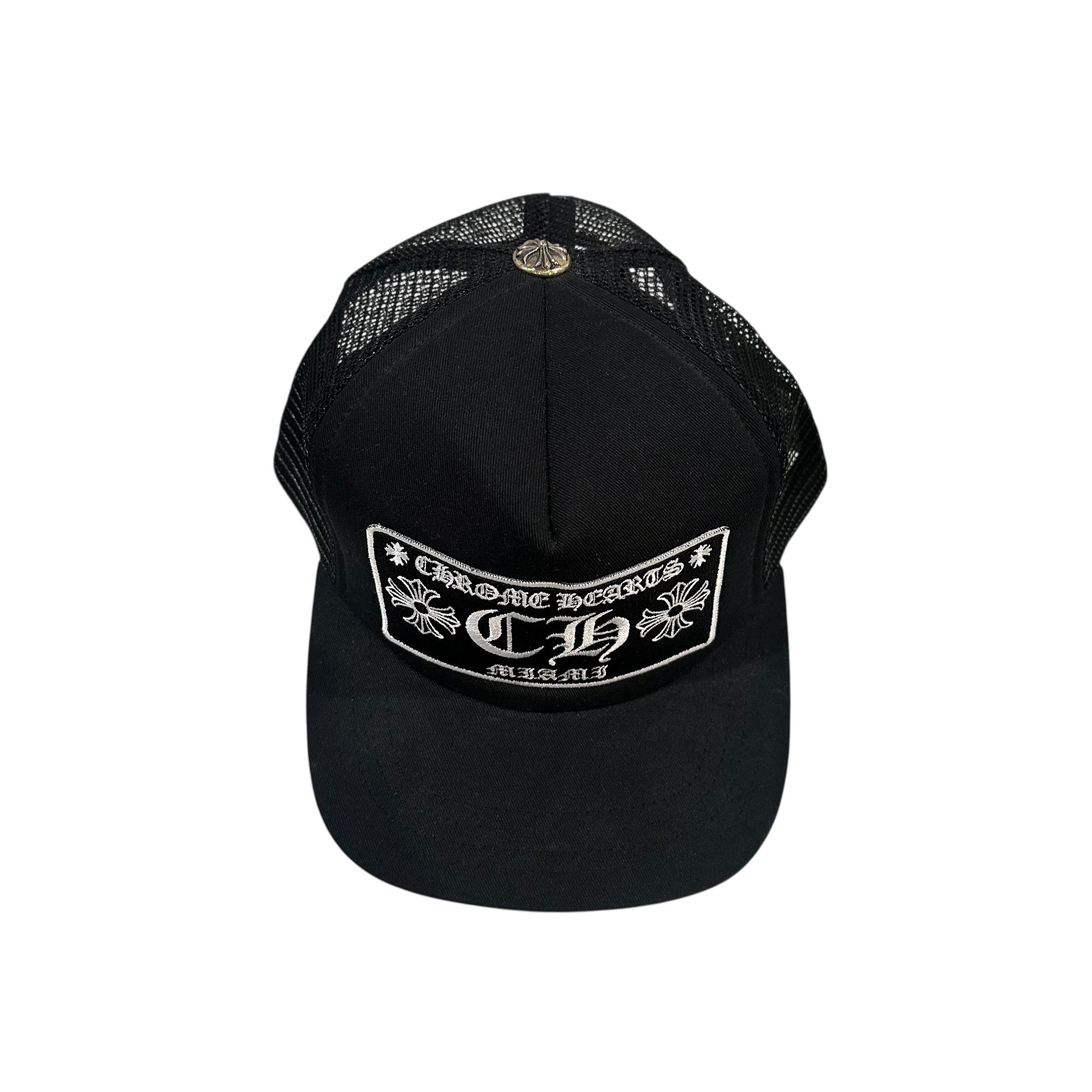 Chrome Hearts Black Miami Trucker Hat