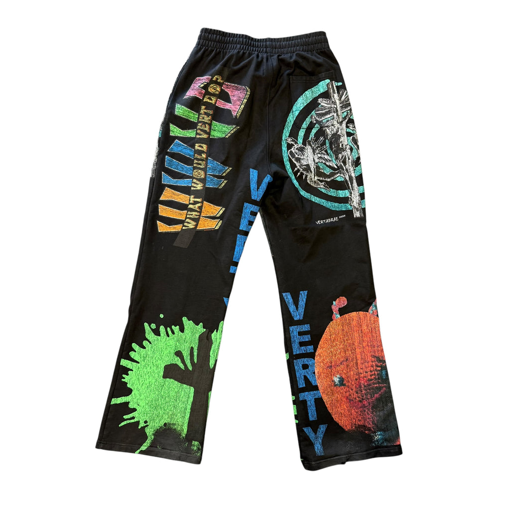 Vertabrae “Black Montage” Distressed Sweatpants