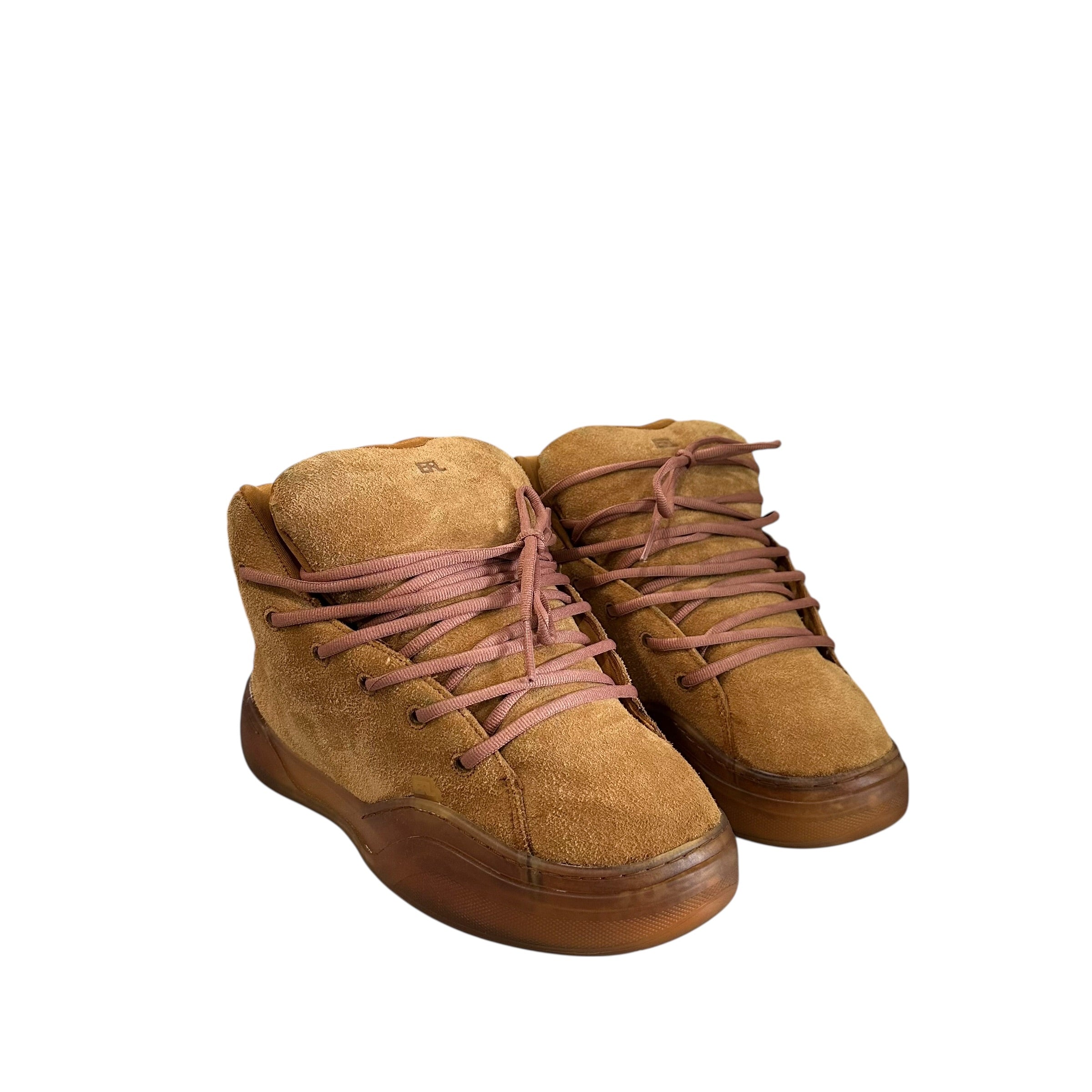 ERL Vamp High-Top Sneakers Suede Brown