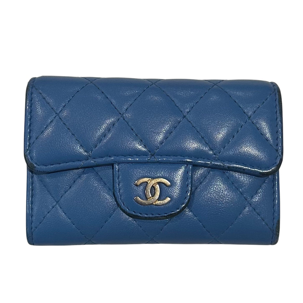 Chanel Caviar Quilted Blue Wallet