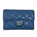 Chanel Caviar Quilted Blue Wallet