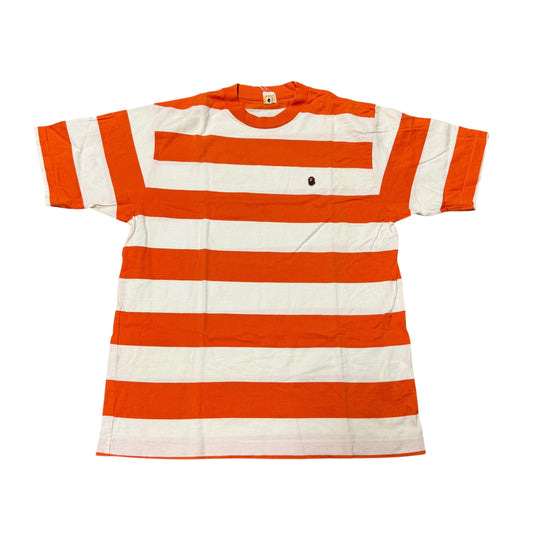 Bape Orange/White Stripped Tee