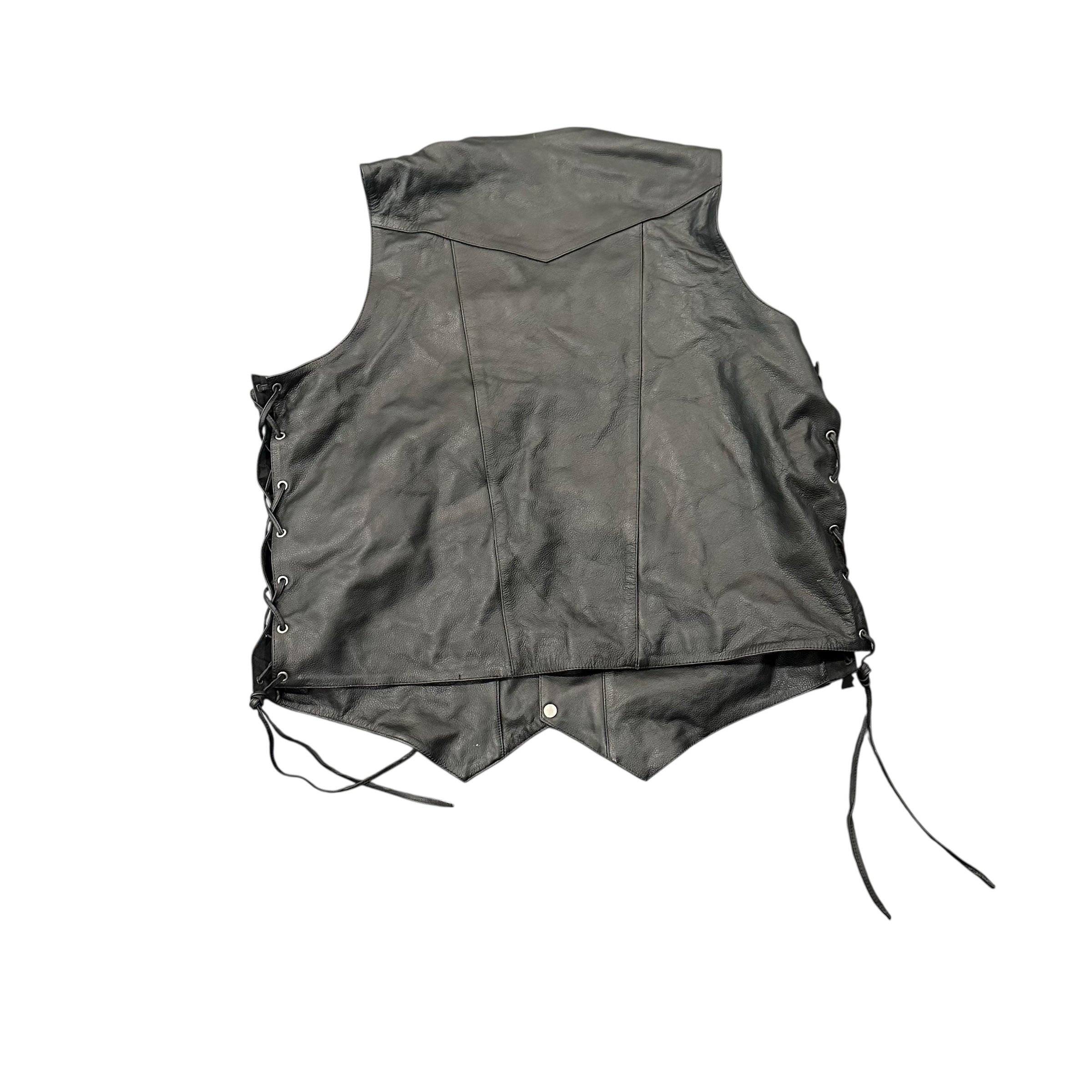 Street And Steal Leather Motorcycle Jacket Black.