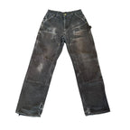 Vintage Carhartt Double Knee Faded Black Distressed Pants (31)