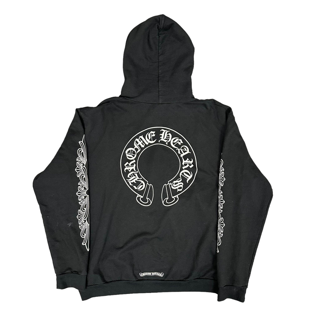 Black Chrome Hearts Scroll Zip Up