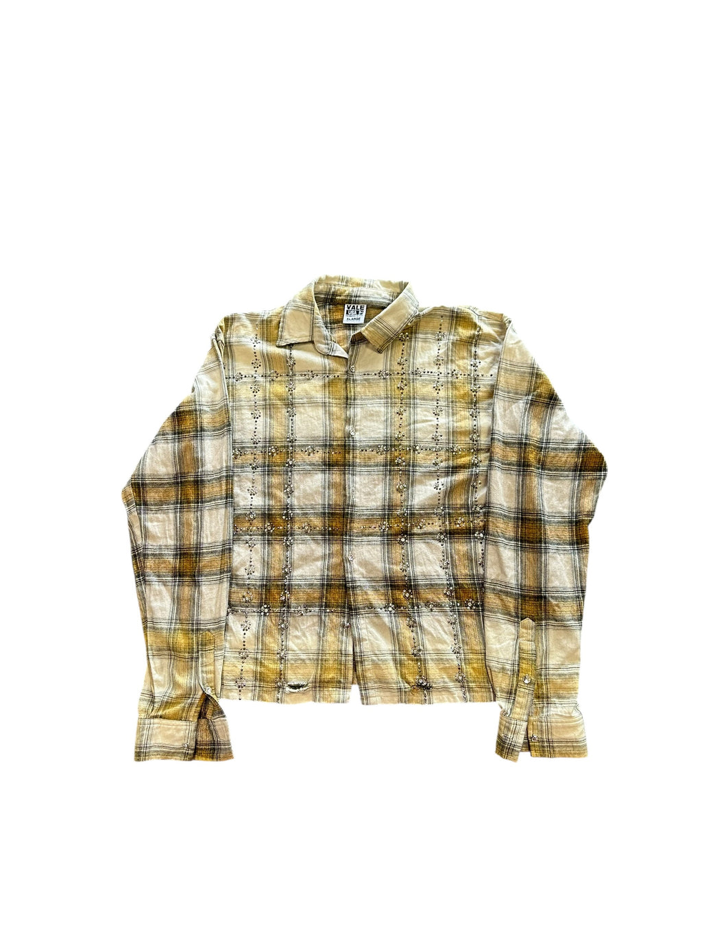 Vale Yellow Rhinestone Flannel