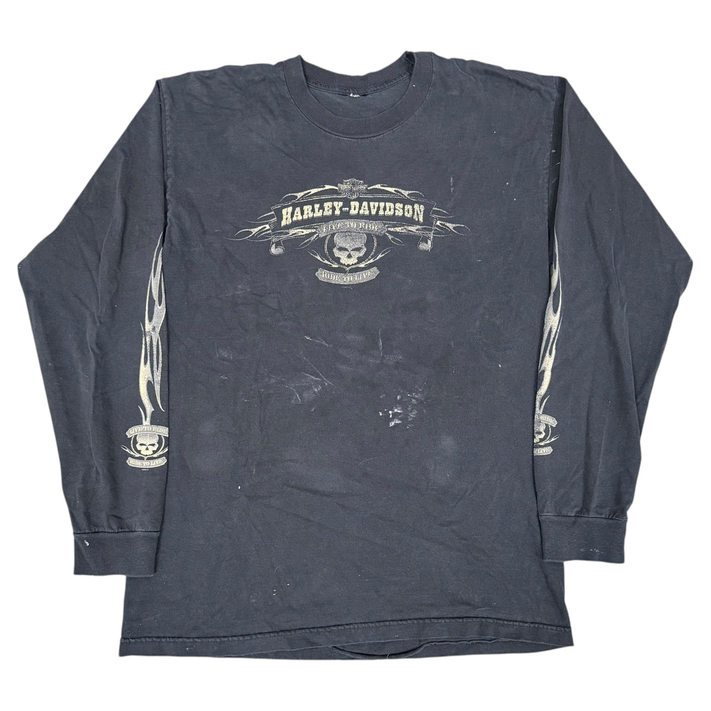 Vintage Black Harley Davidson Live to ride L/S