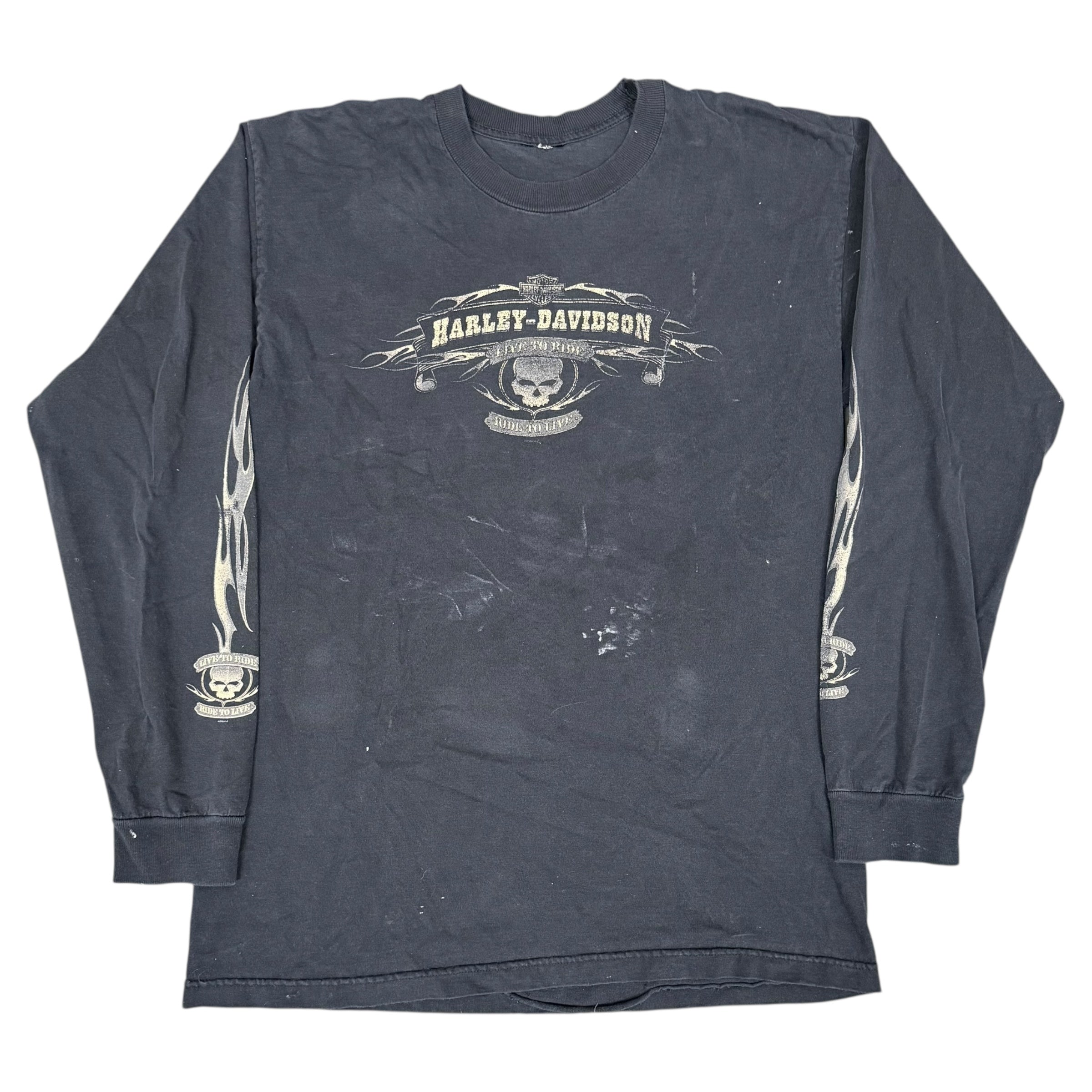 Vintage Black Harley Davidson Live to ride L/S