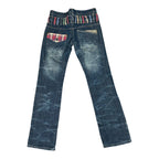 Double Focus Checkered Double Waist Jeans