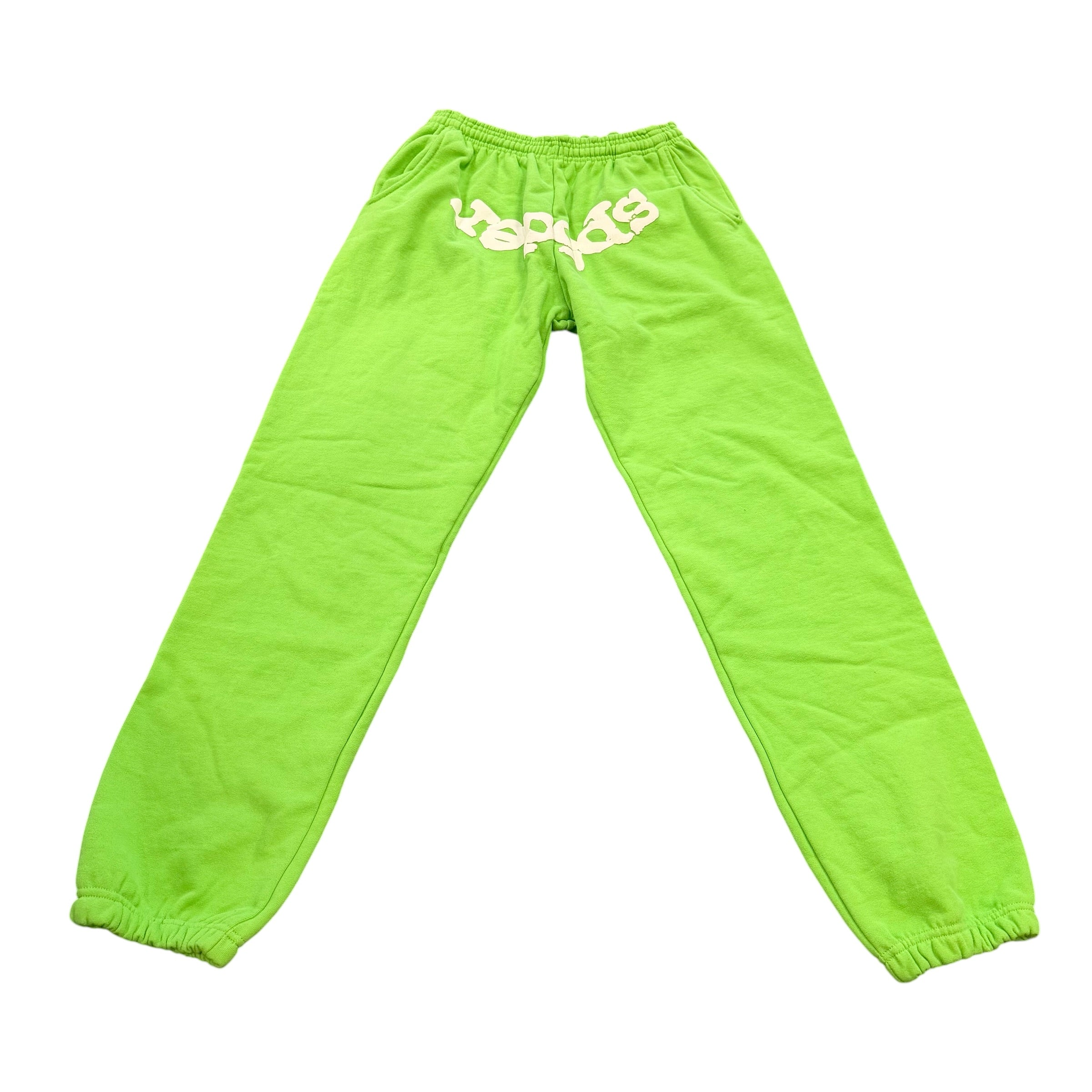 Sp5der Logo Print Sweatpants Green