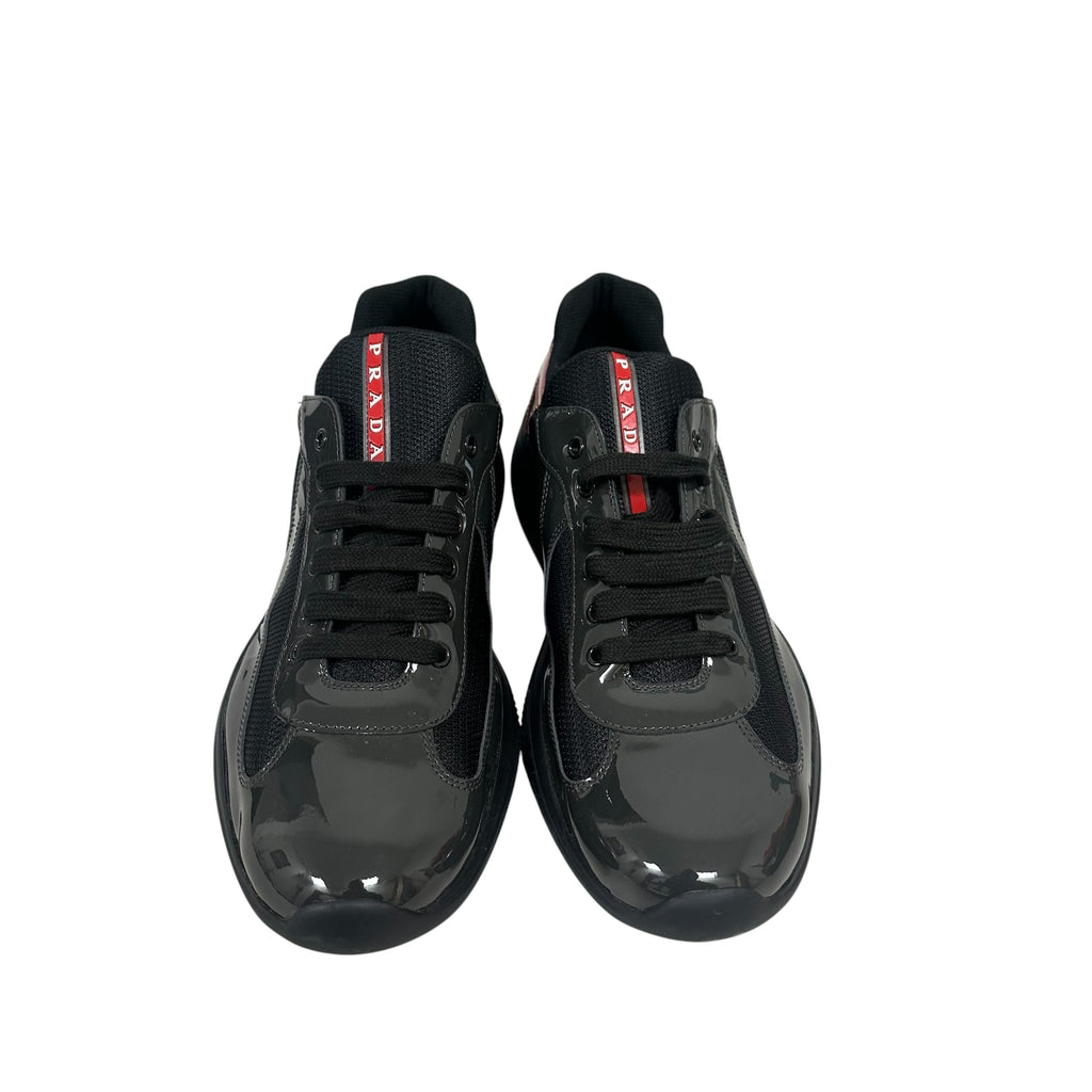 Patent leather and technical fabric Prada America's Cup sneakers (NO BOX)