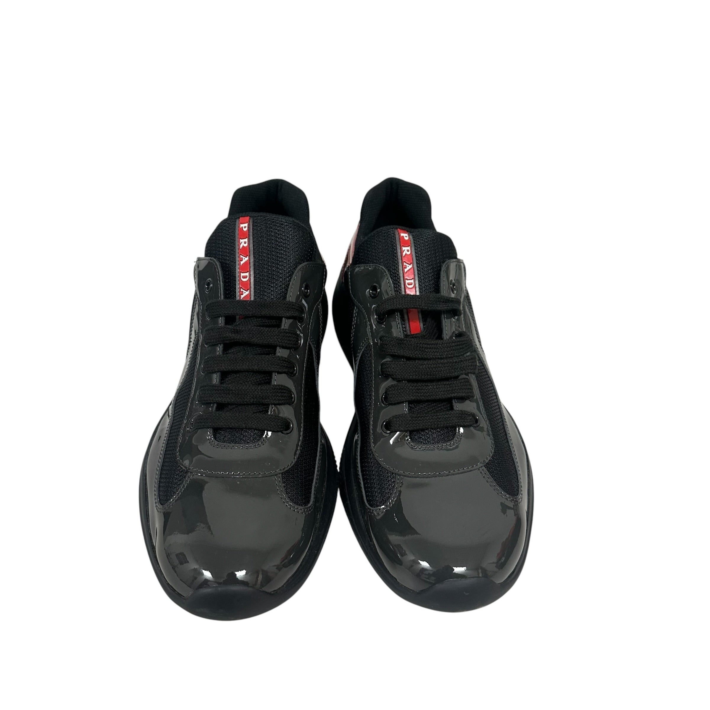 Patent leather and technical fabric Prada America's Cup sneakers (NO BOX)