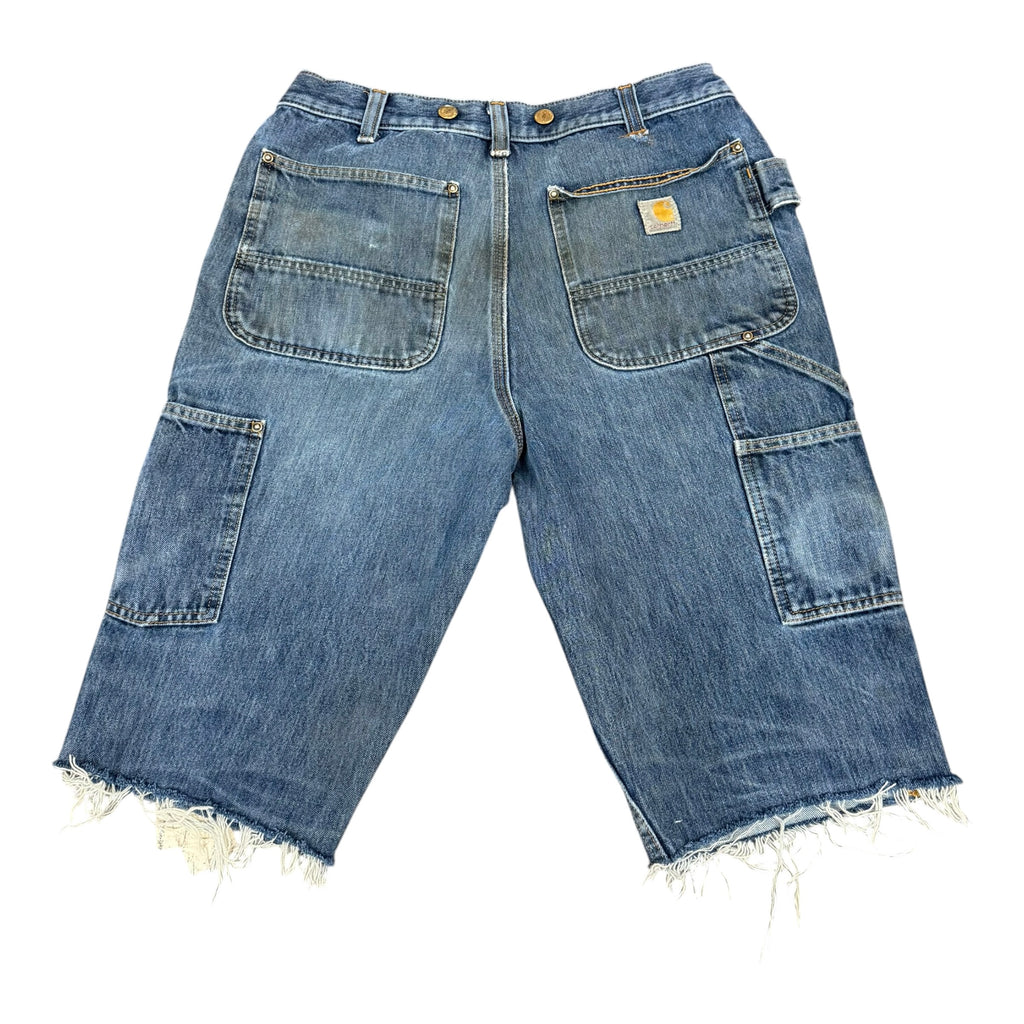 Vintage Carhartt Slim Blue Jean Double Knee Shorts(32)