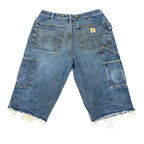 Vintage Carhartt Slim Blue Jean Double Knee Shorts(32)