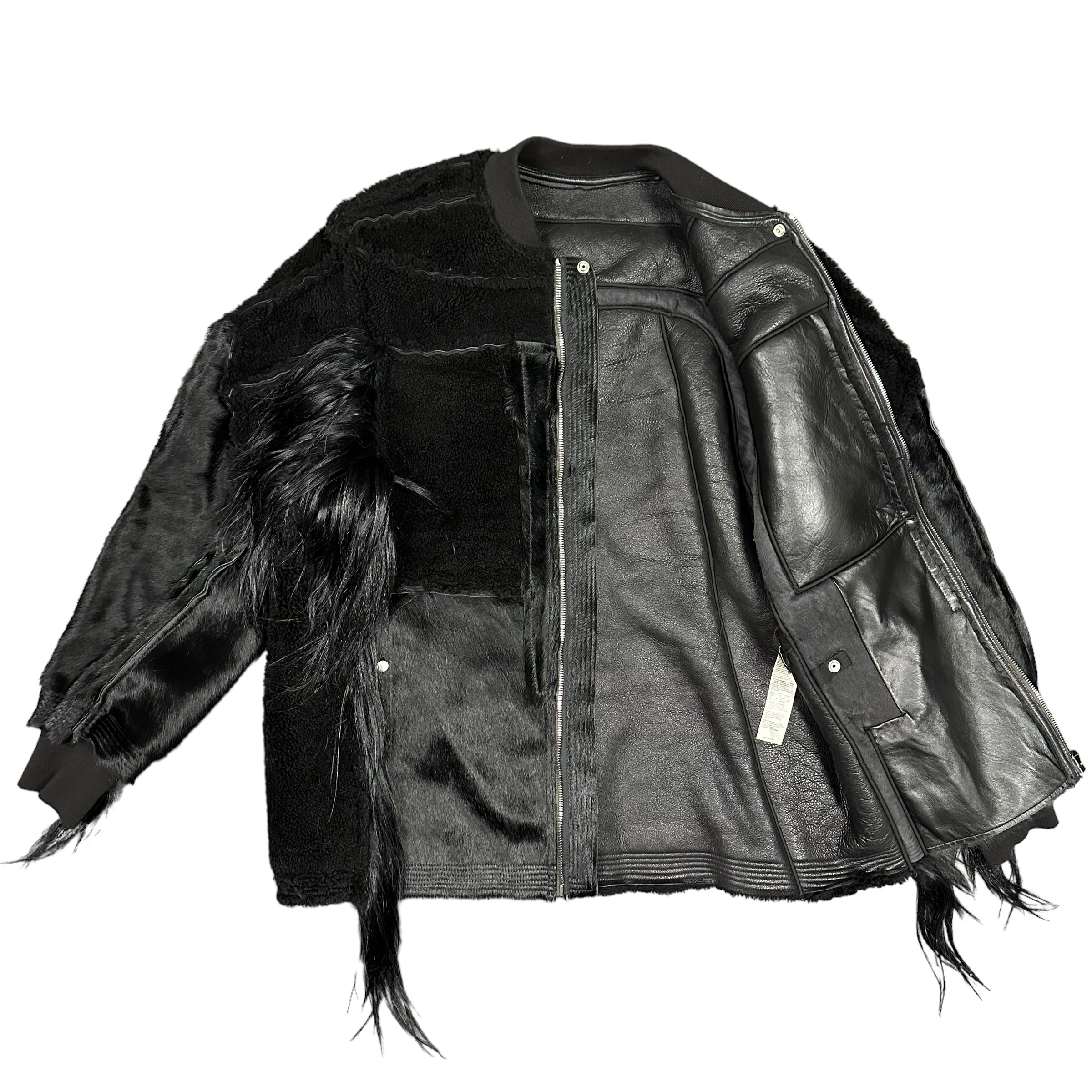 Rick Owens College Shearling Bomber Jacket