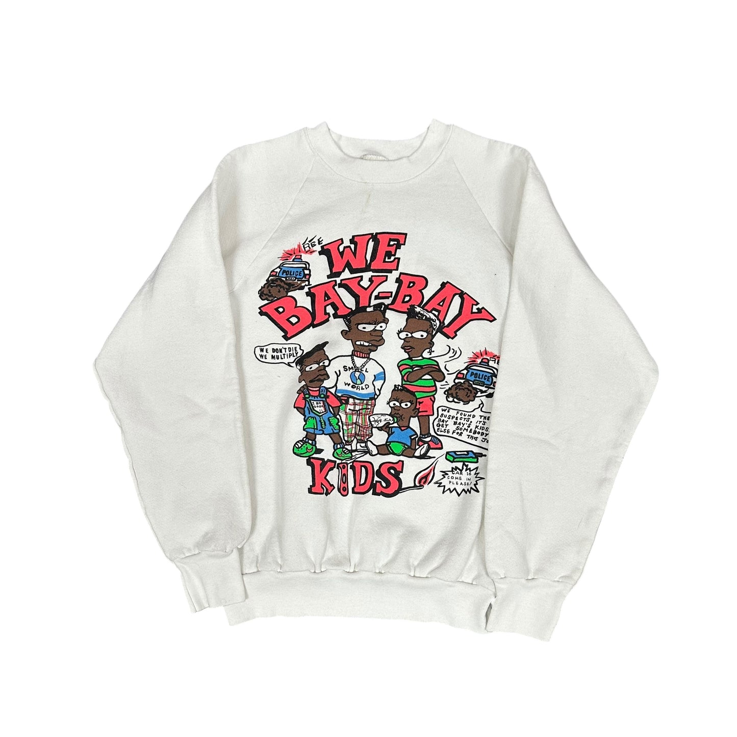 Vintage We Bay-Bay Kids White Crewneck