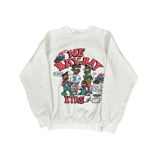 Vintage We Bay-Bay Kids White Crewneck