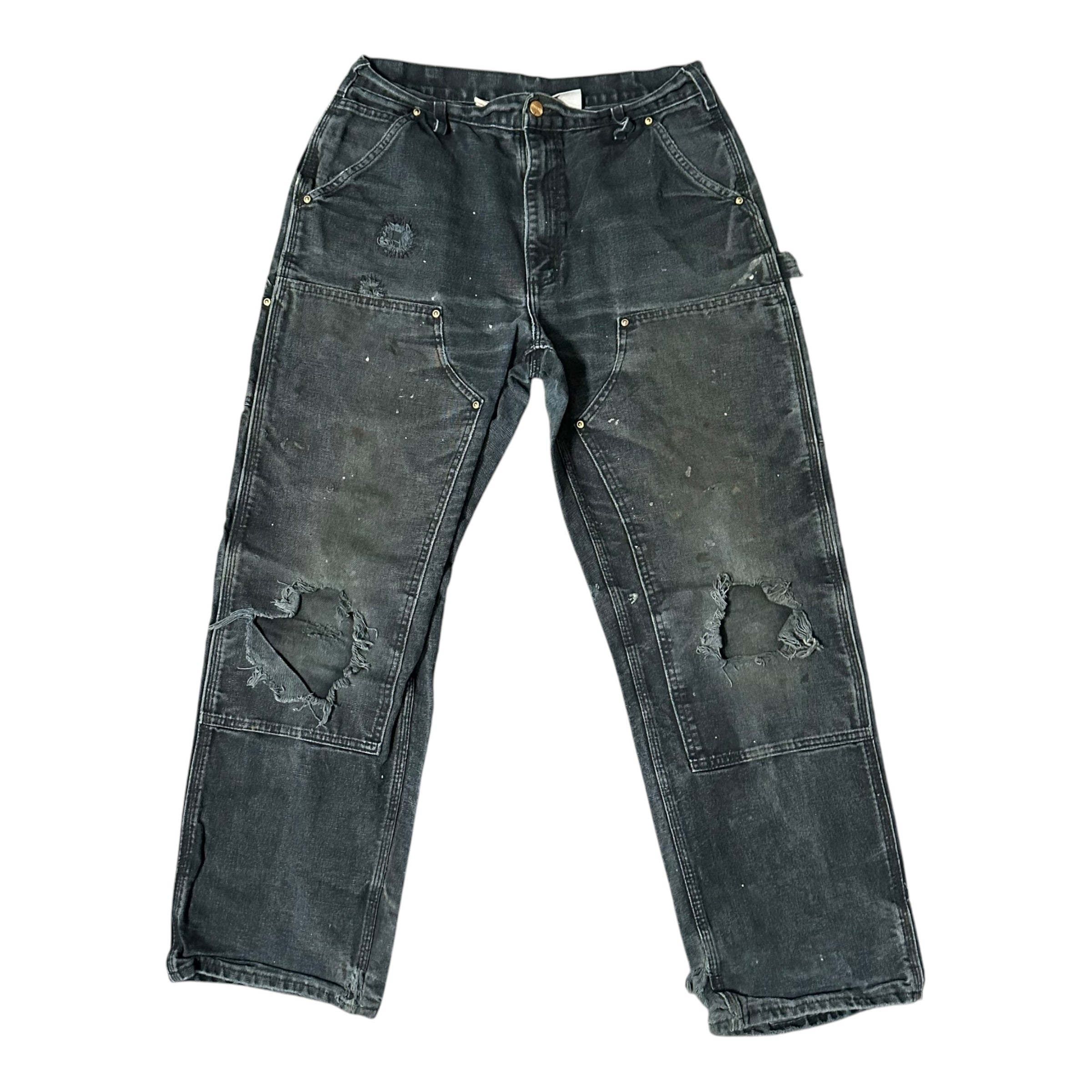 Vintage Carhartt Black Distressed Double Knee(34x32)