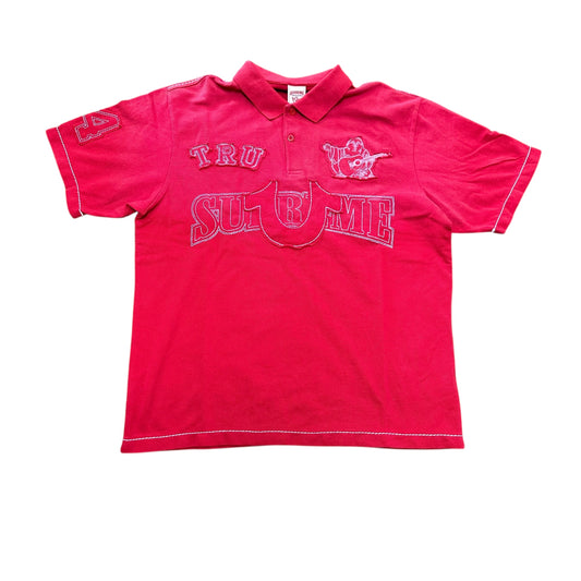 Brand New Supreme X True Religion Applique Polo Red
