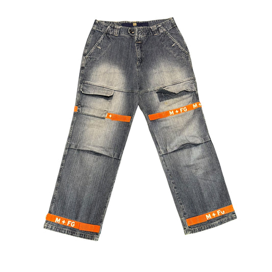 Vintage Girbaud Jeans Orange/White