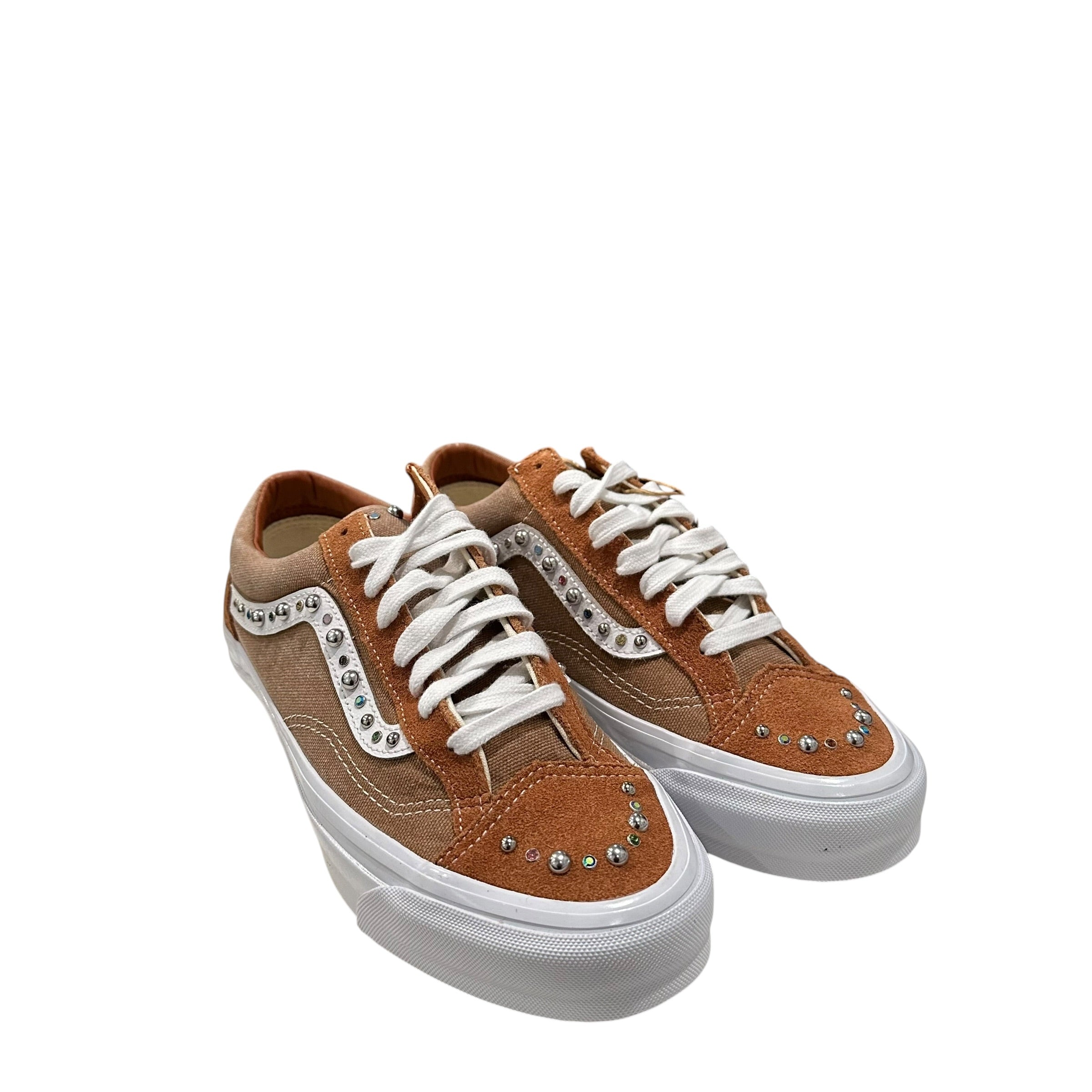 1 of 1 Hand Made Studded Vans Old Skool Lx 36 “Sandy Tan”