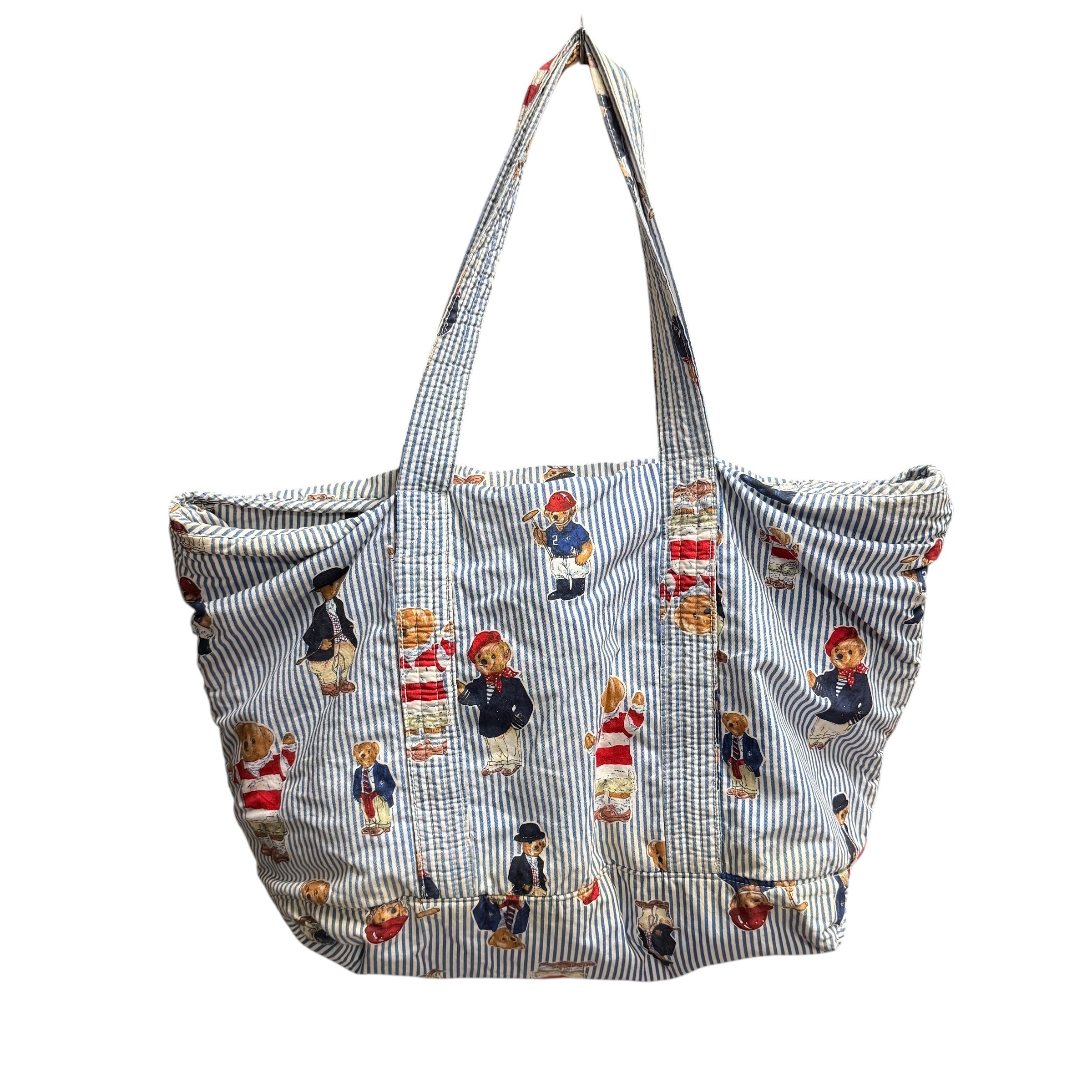 vintage Polo Ralph Lauren striped a teddy bear tote bag