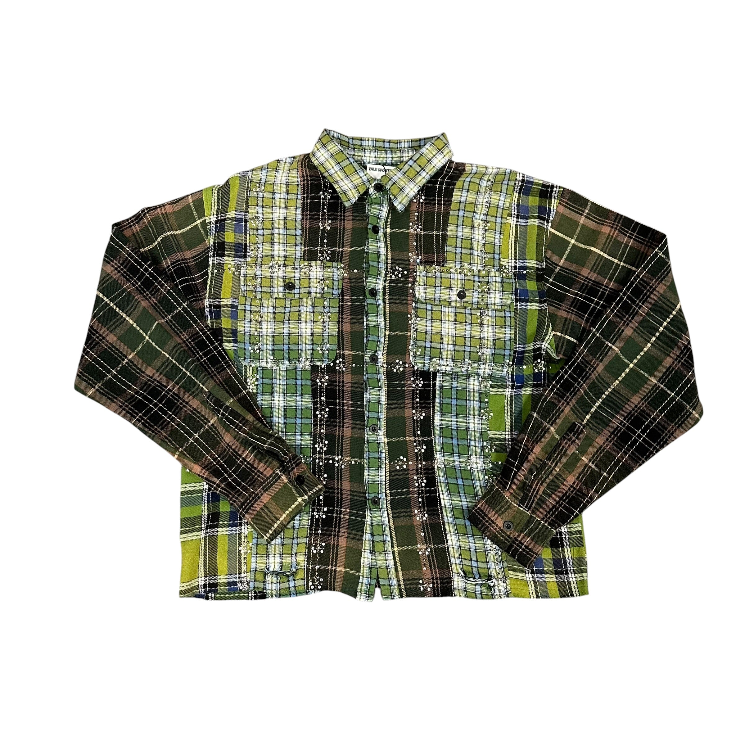 VALE FOREVER RHINESTONE FLANNEL OLIVE/BROWN