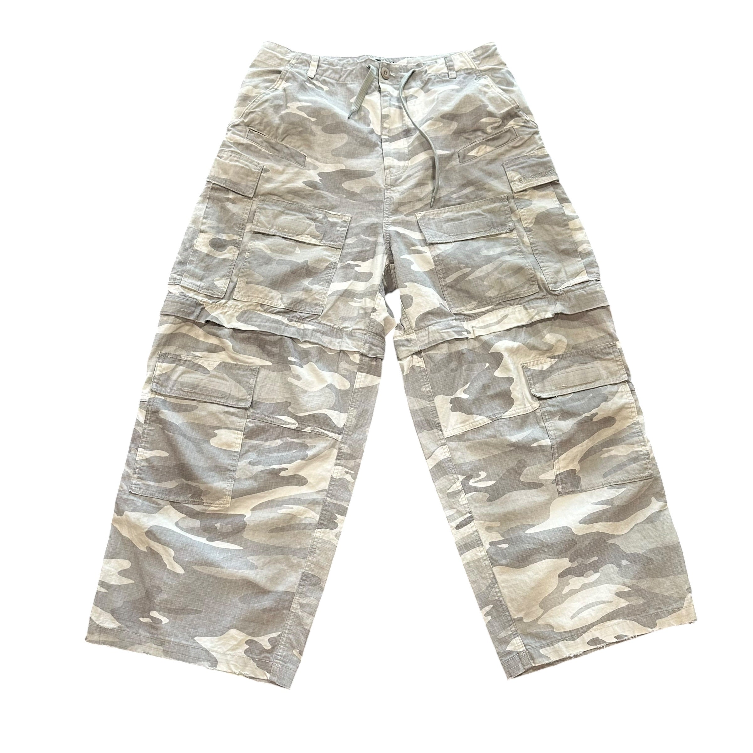 Balenciaga Cargo Camo Convertible Pants