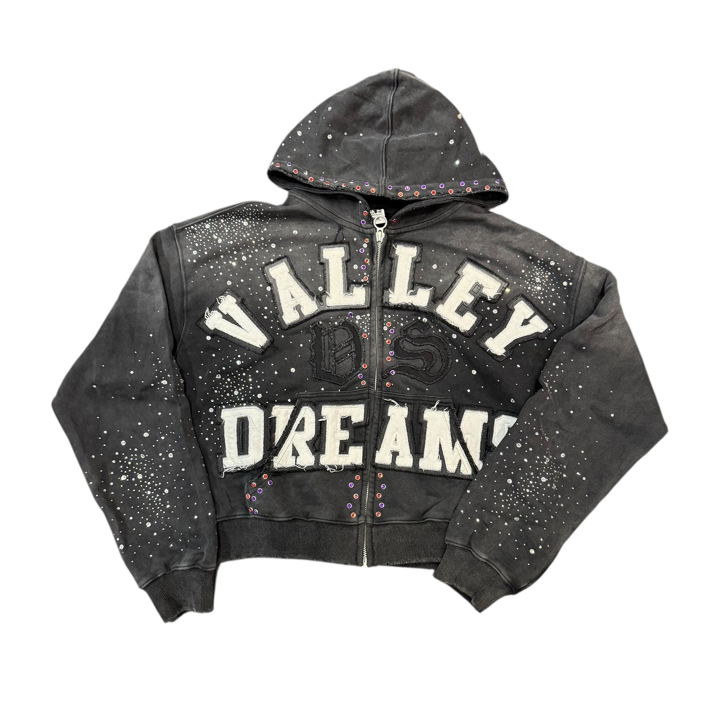 Vale Forever Valley Dreams Classico Zip Up Rhinestone Hoodie