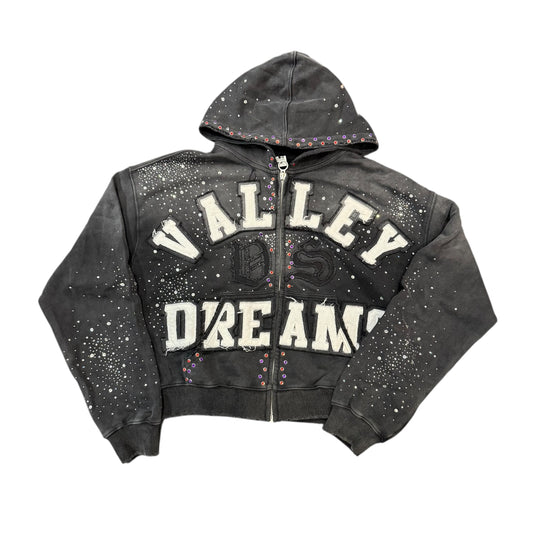 Vale Forever Valley Dreams Classico Zip Up Rhinestone Hoodie