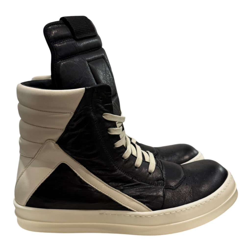 Rick Owens Black Leather Geobasket